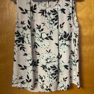Nine West Black and Cream Floral Skirt